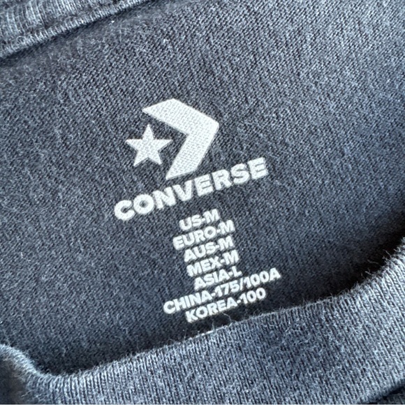 Converse Black Smiley Face T-Shirt Size Medium - Picture 3 of 3